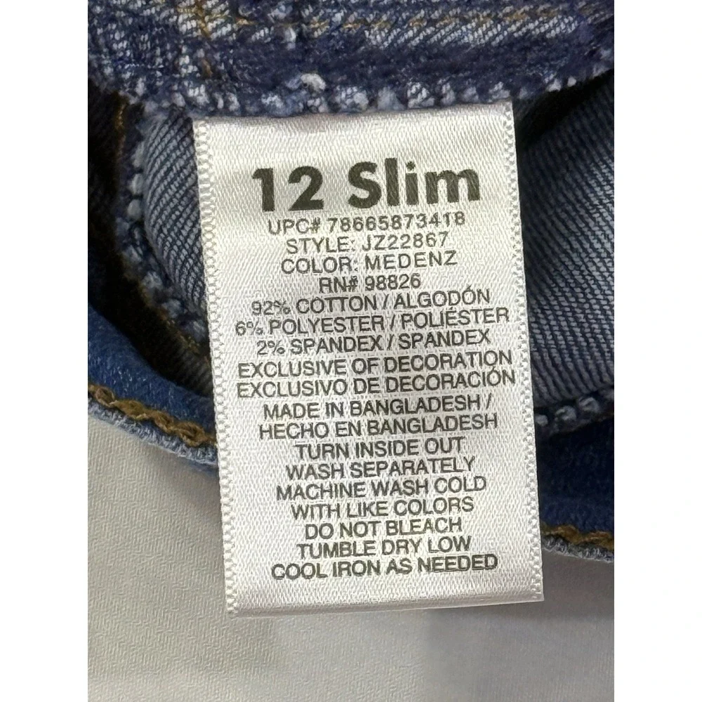 Girls 12 Slim Jeans Jordache Skinny Light Wash Denim Blue Jeans Adjustable Waist